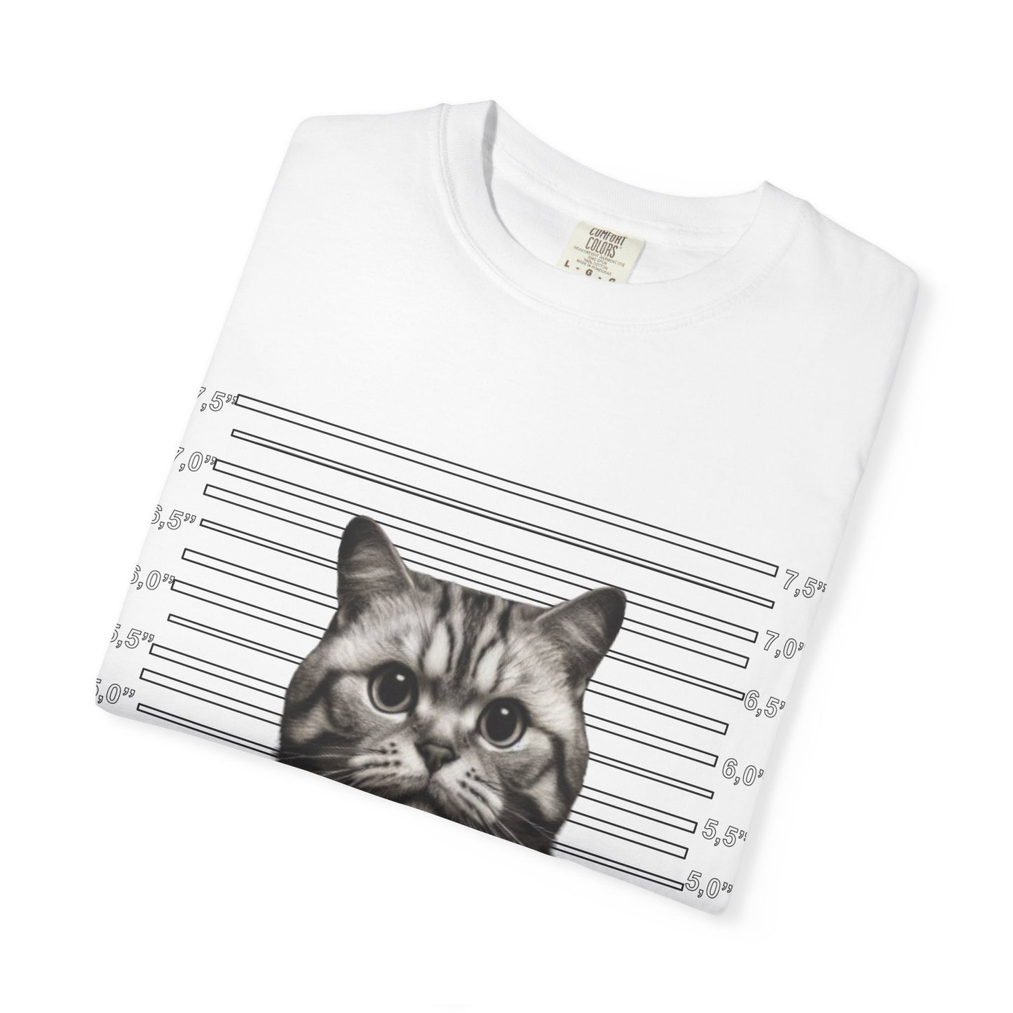 Mugshot Cat T-Shirt | Felon Feline "Caught Many Rats" Tee