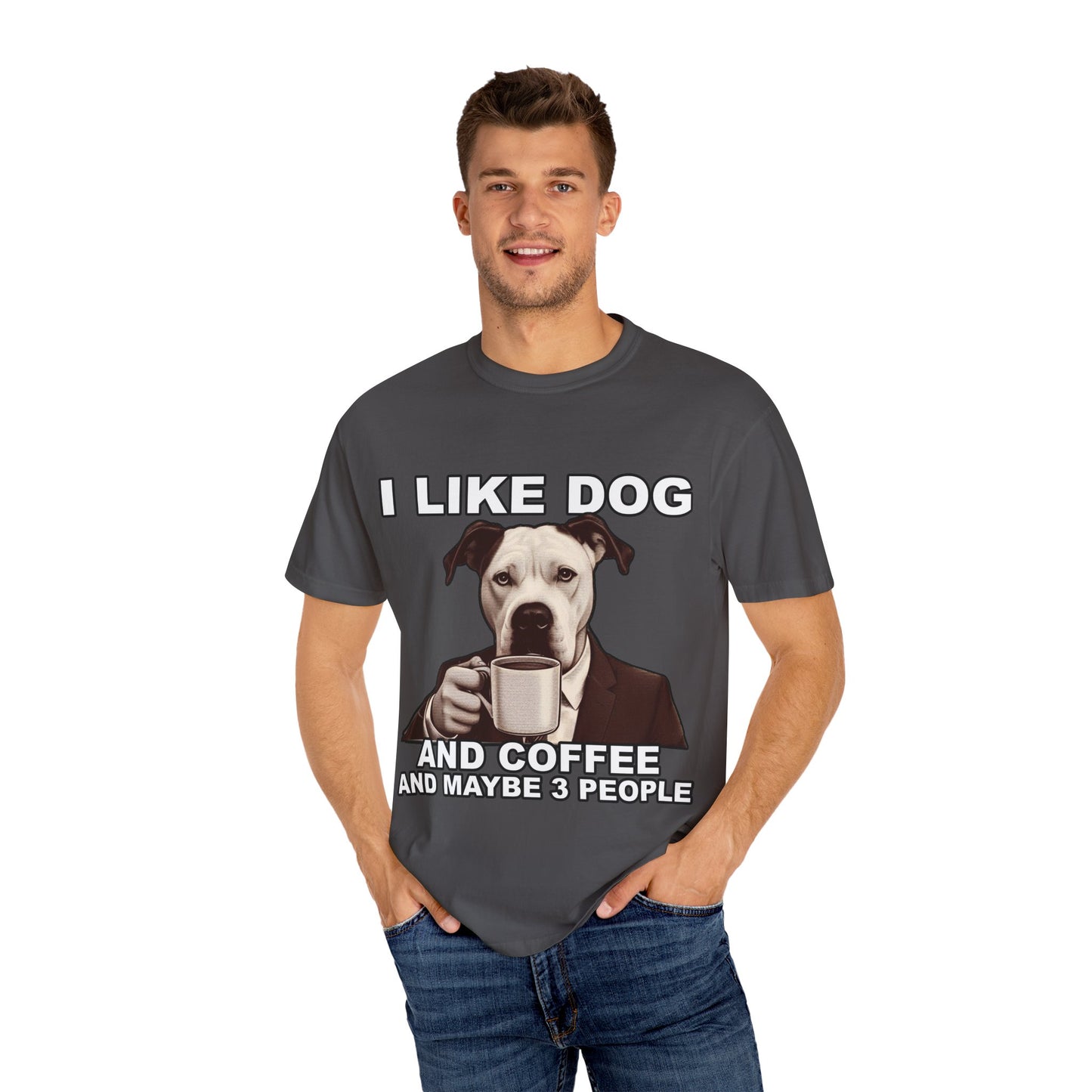 I Like Dogs and Coffee T-Shirt | Funny Introvert Dog Lover Tee