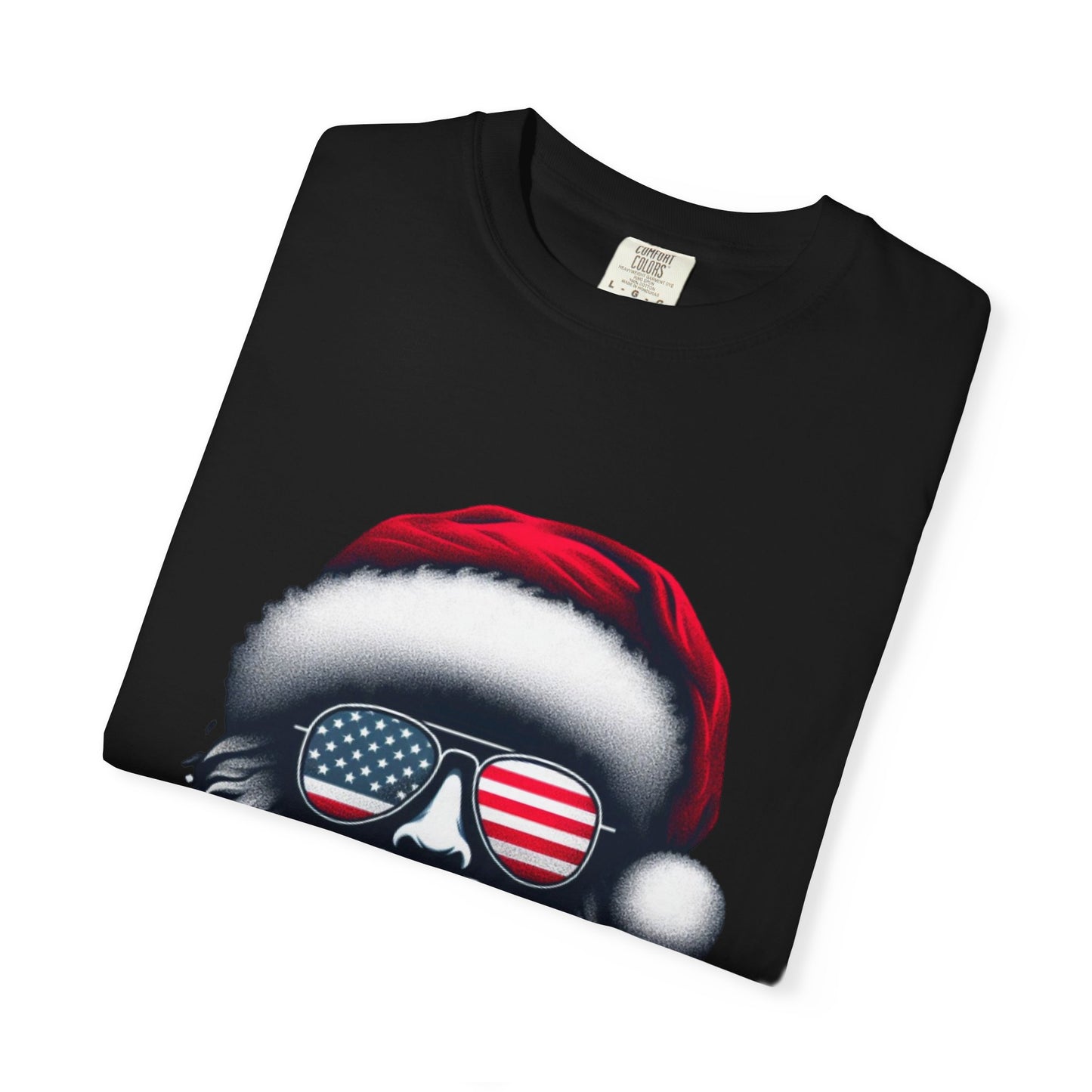 Clover Cool Santa T-Shirt – American Flag Sunglasses Christmas Tee for Men & Women