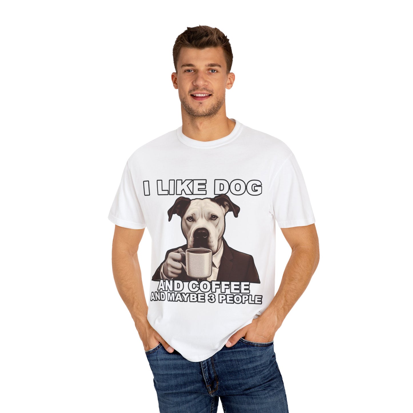 I Like Dogs and Coffee T-Shirt | Funny Introvert Dog Lover Tee