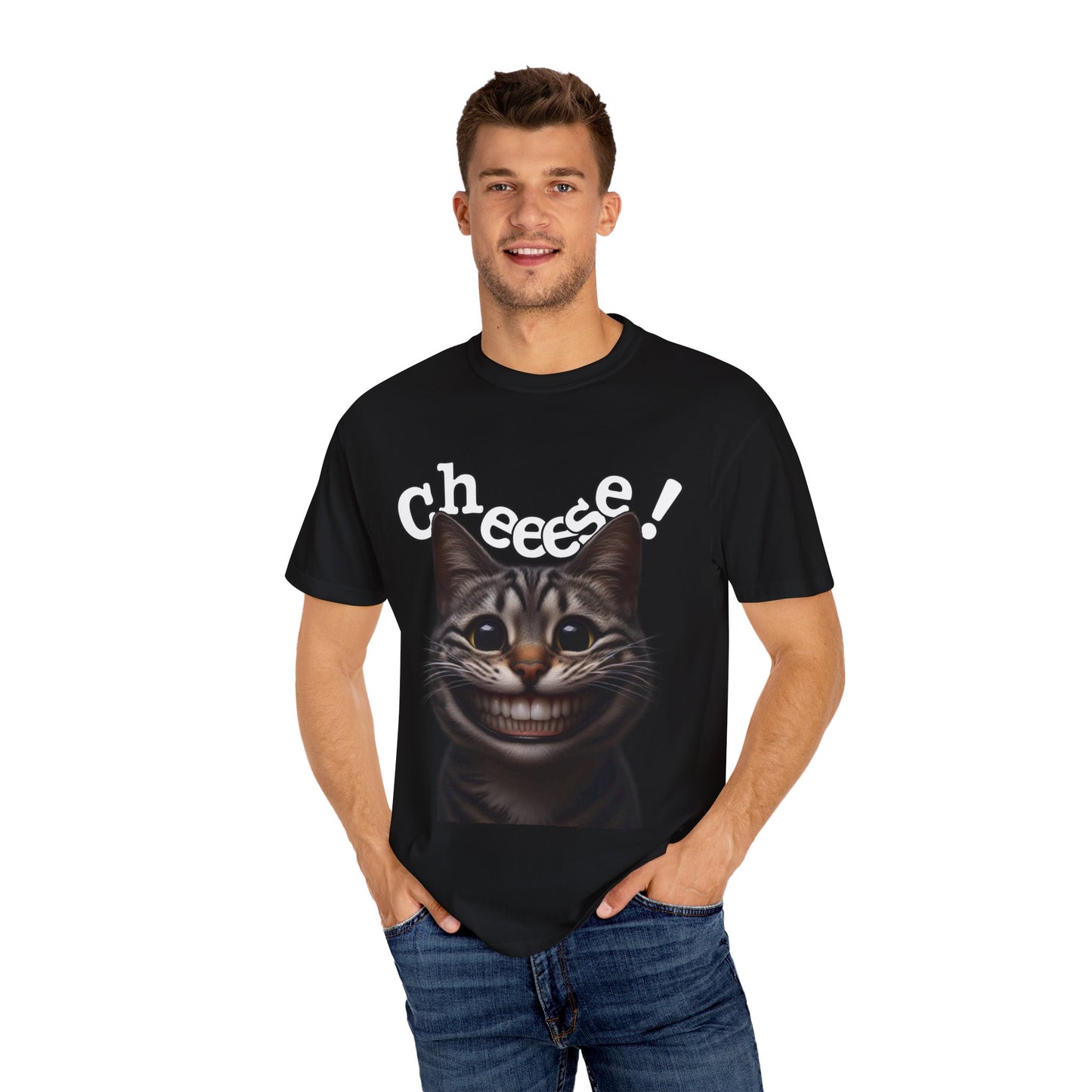 Say Cheese! T-Shirt | Creepy Smiling Cat Meme Tee