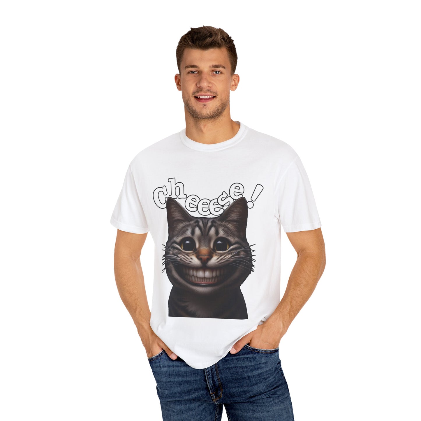 Say Cheese! T-Shirt | Creepy Smiling Cat Meme Tee