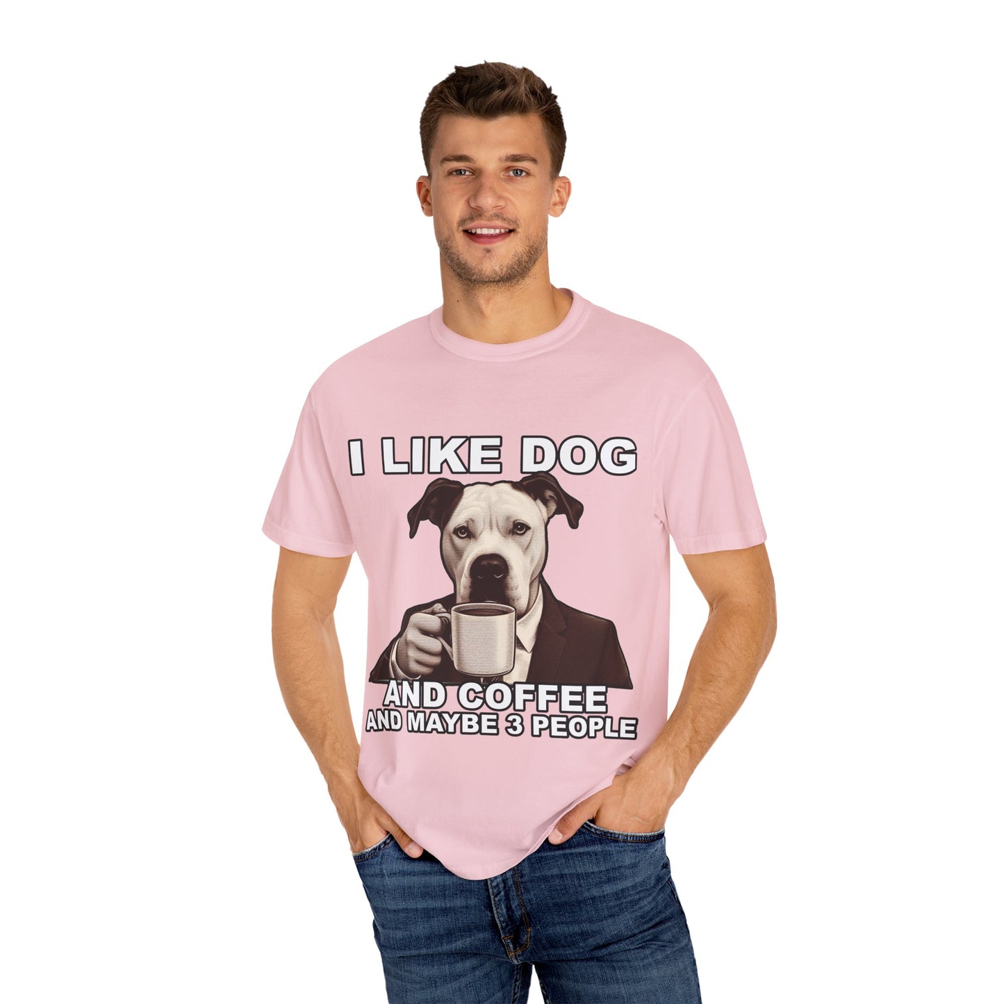 I Like Dogs and Coffee T-Shirt | Funny Introvert Dog Lover Tee