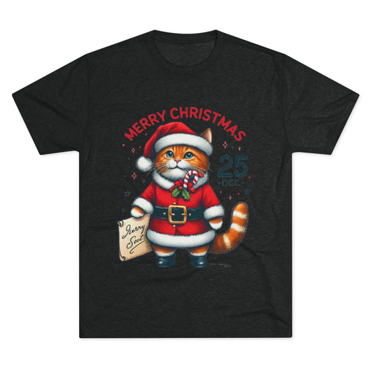 “Limited Edition Merry Christmas Cat Santa T-Shirt – Cozy Holiday Gift for Cat Lovers”