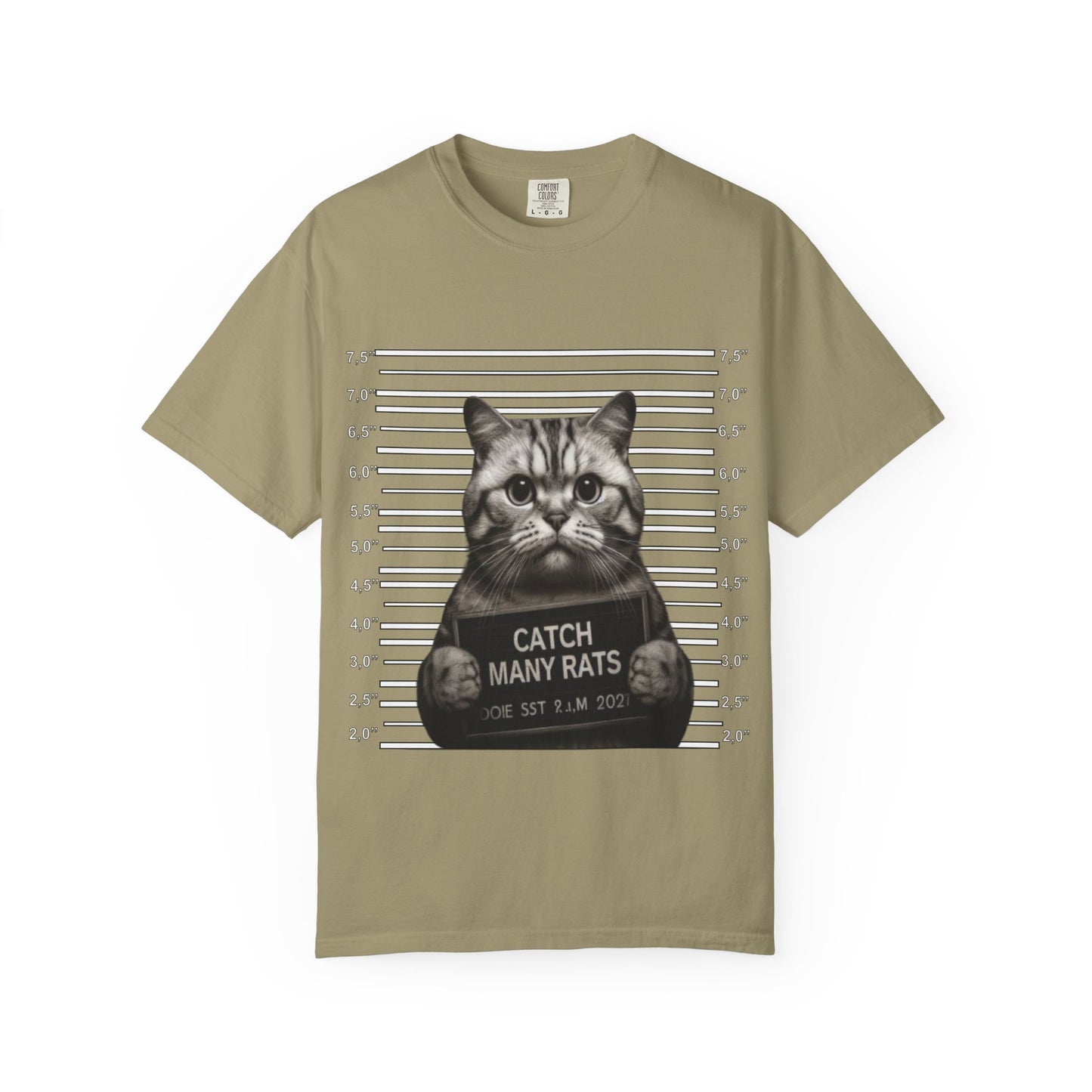 Mugshot Cat T-Shirt | Felon Feline "Caught Many Rats" Tee