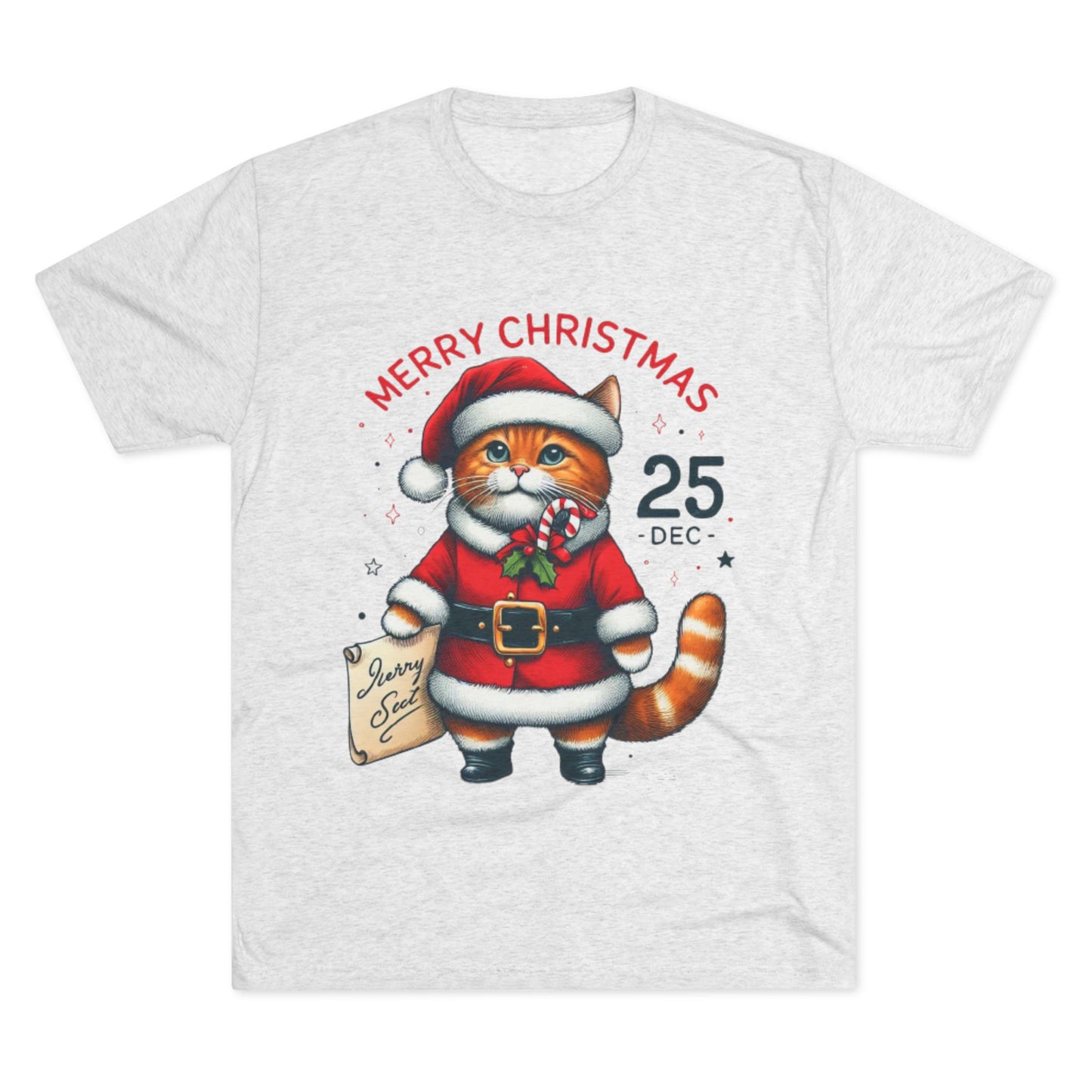 “Limited Edition Merry Christmas Cat Santa T-Shirt – Cozy Holiday Gift for Cat Lovers”