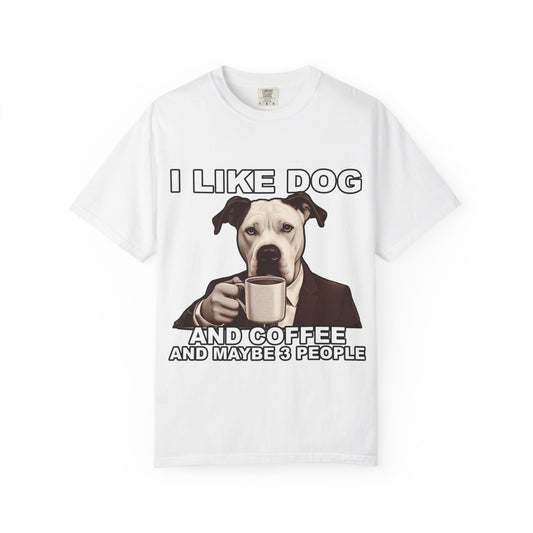 I Like Dogs and Coffee T-Shirt | Funny Introvert Dog Lover Tee
