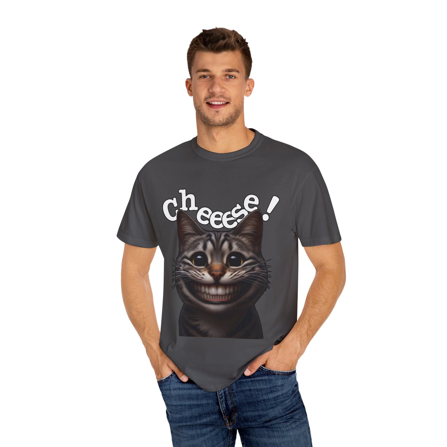 Say Cheese! T-Shirt | Creepy Smiling Cat Meme Tee