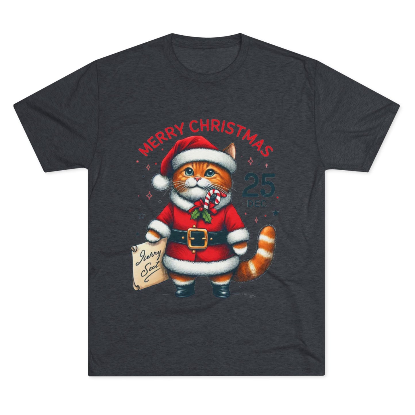 “Limited Edition Merry Christmas Cat Santa T-Shirt – Cozy Holiday Gift for Cat Lovers”