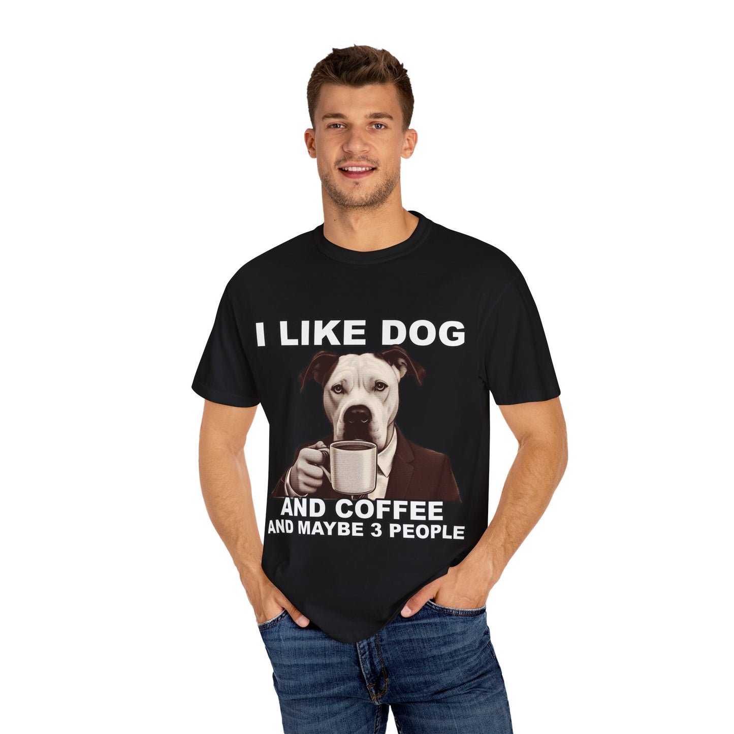 I Like Dogs and Coffee T-Shirt | Funny Introvert Dog Lover Tee