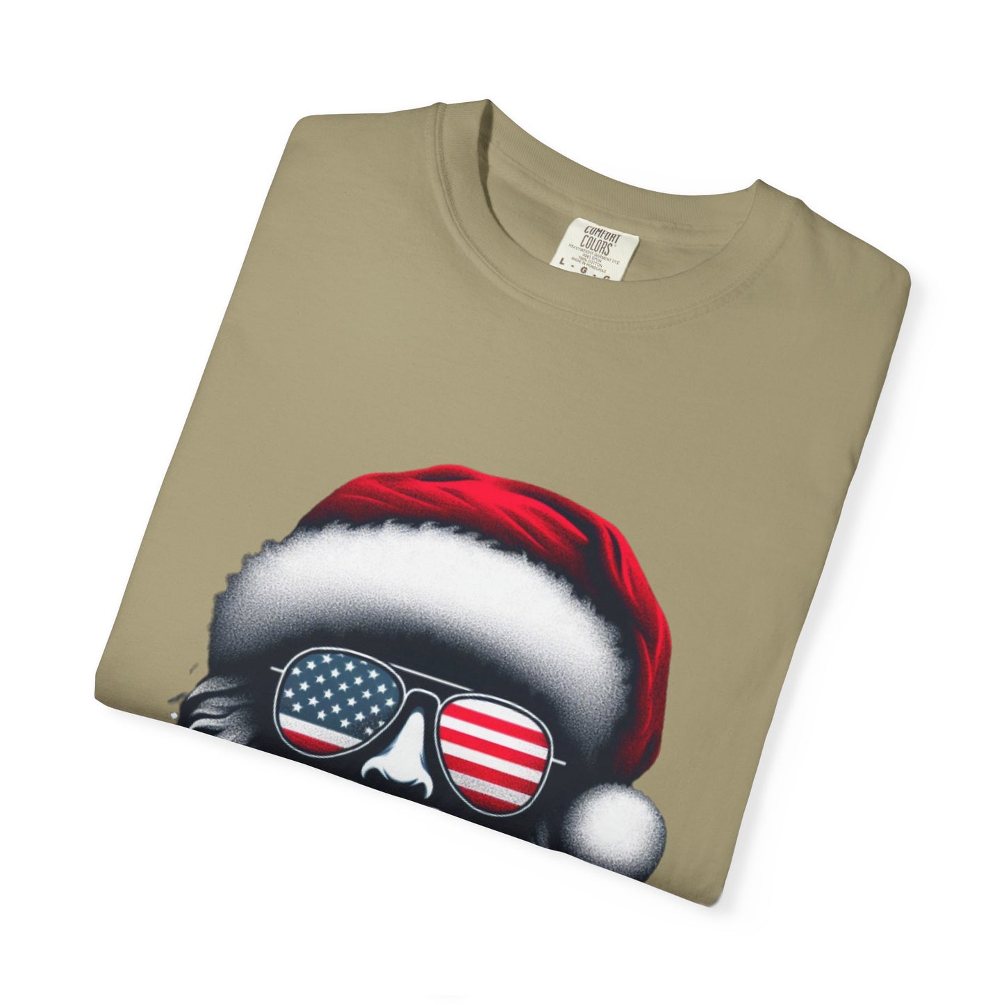 Clover Cool Santa T-Shirt – American Flag Sunglasses Christmas Tee for Men & Women