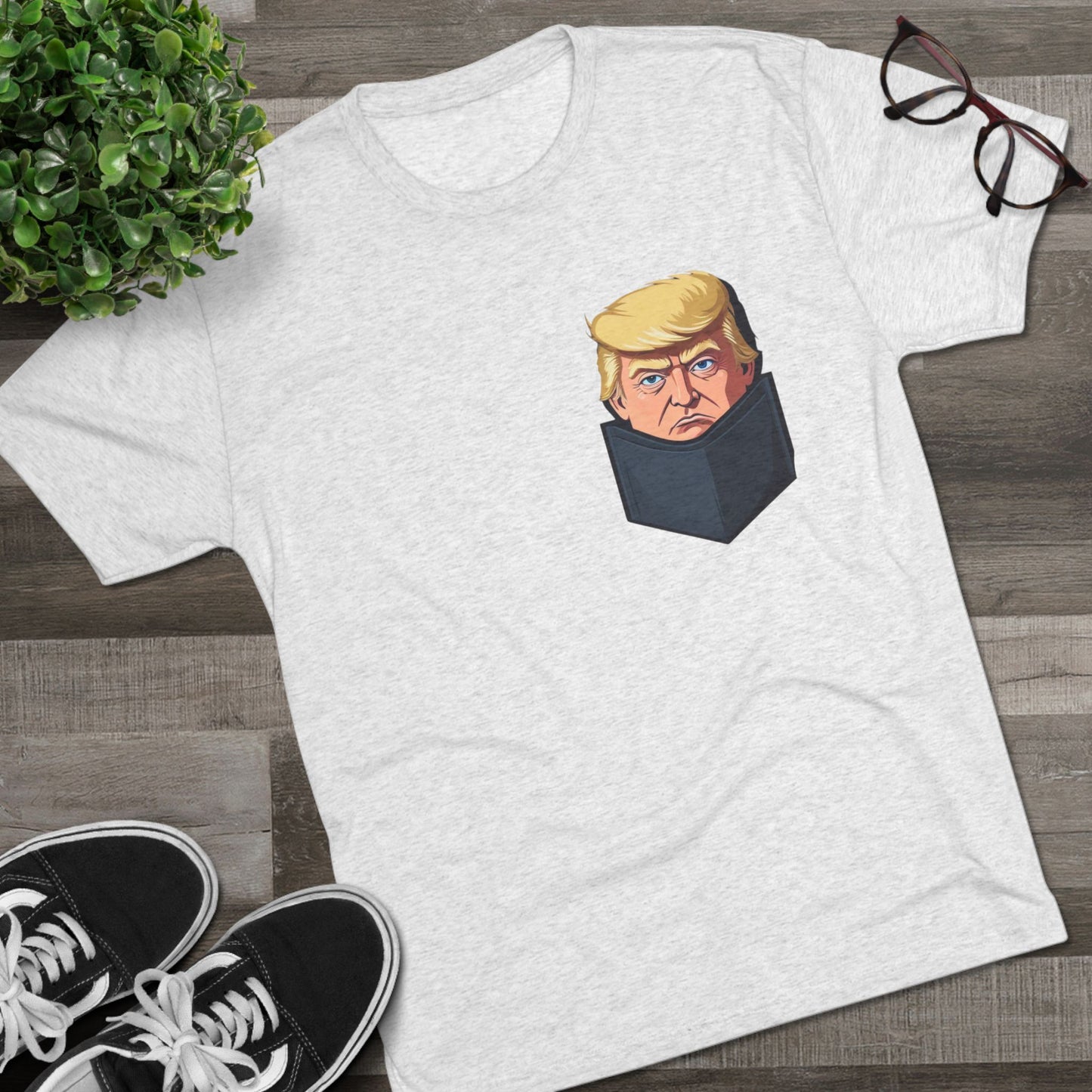 Pocket Trump Unisex Tee: Funny, Super Soft & Comfy Tri-Blend T-Shirt